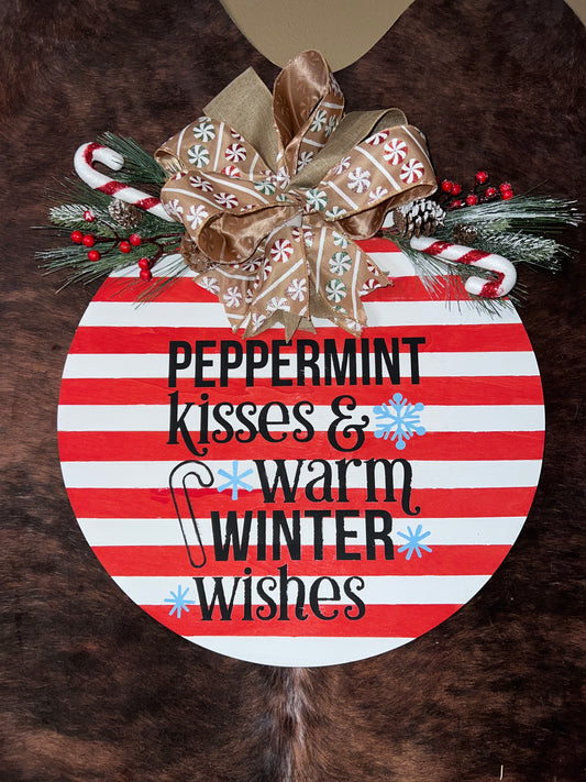 Peppermint Kisses Door Hanger