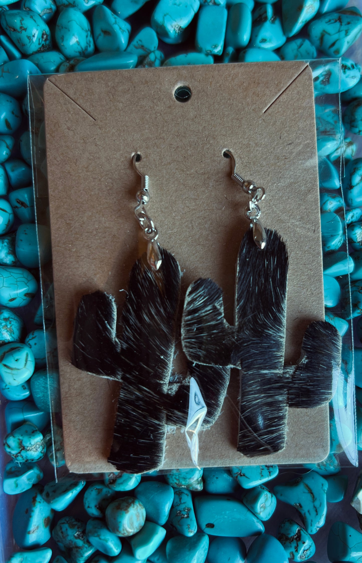 Genuine Cowhide - cactus earrings