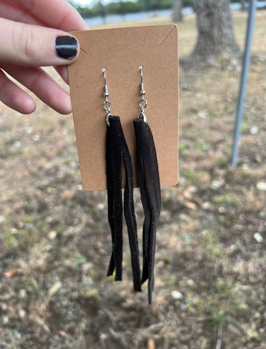 Leather Fringe Earrings