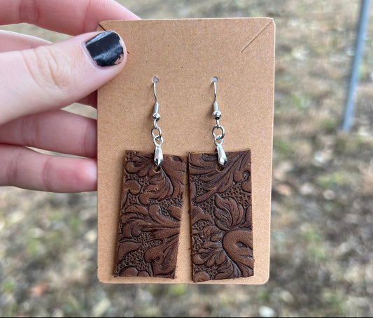 Floral Leather Earrings